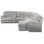 Pasadena 6-Piece Reclining Sectional with Right-Facing Chaise - Light Grey