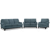 Crizia Sofa, Loveseat and Chair Set - Navy