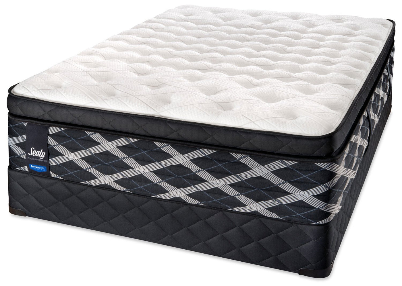 Sealy Mastery Hybrid Plush Queen Mattress and Low-Profile Boxspring Set