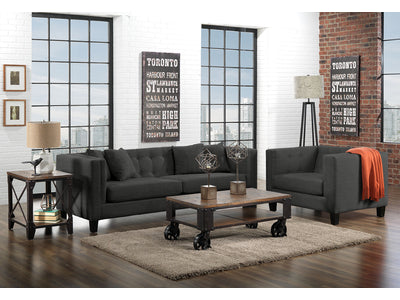 Astin Sofa and Chair and a Half Set - Dark Grey