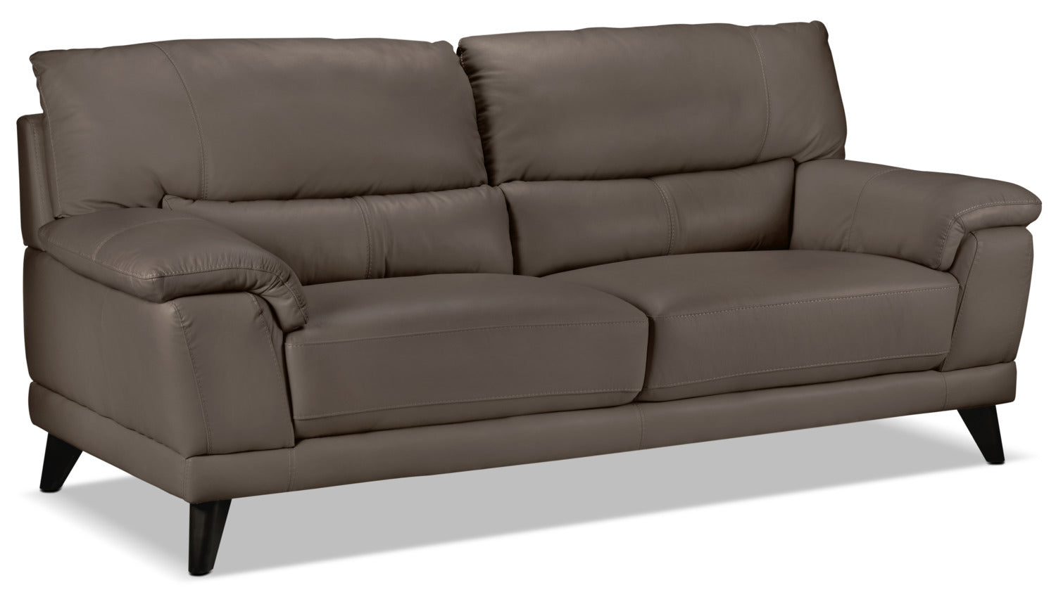 Braylon Leather Sofa and Chair Set - African Grey