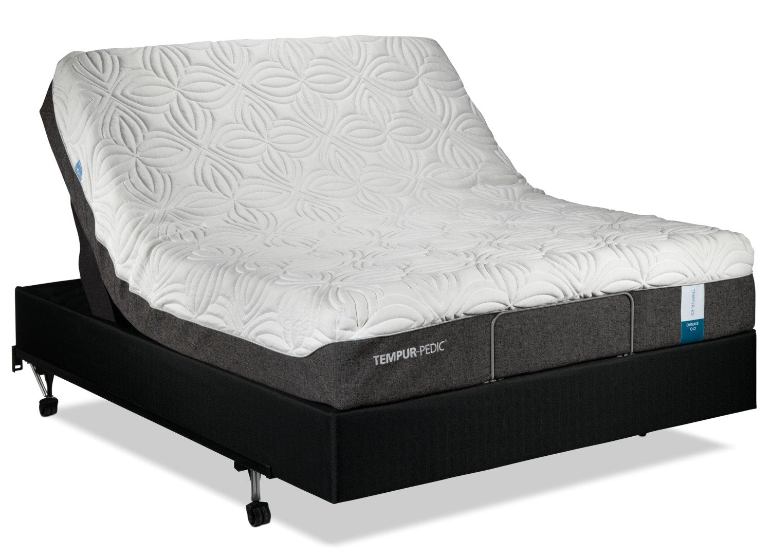 Tempur-Pedic Embrace 2.0 Plush Queen Mattress and Adjustable Head-Up Base Set