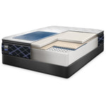 Sealy 6K Cushion Firm King Mattress and Split Low-Profile Boxspring Set