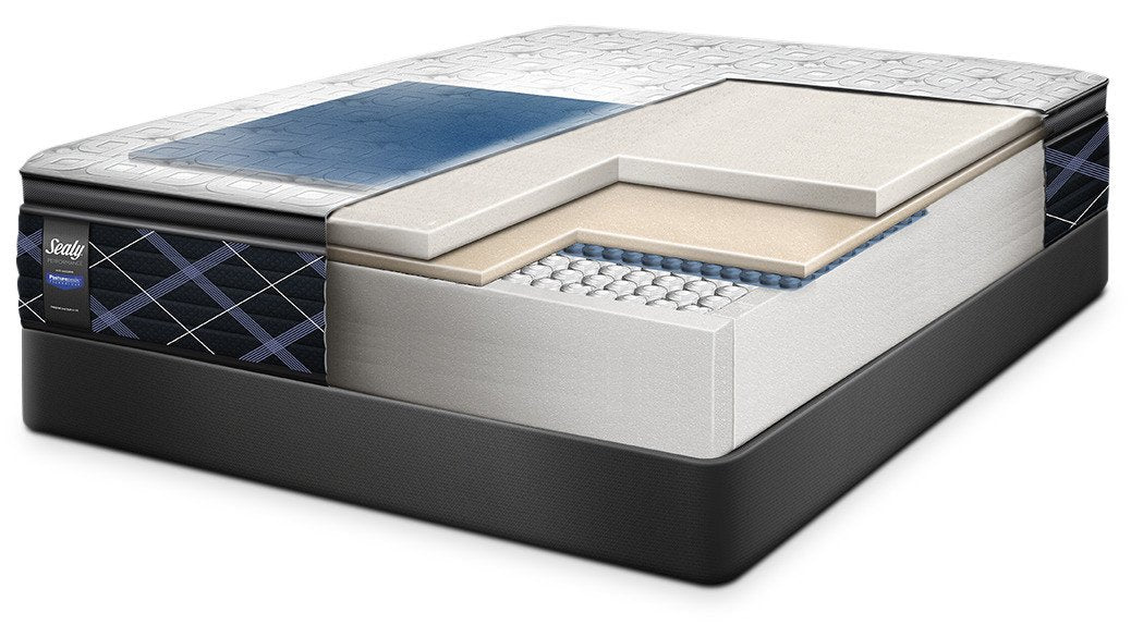 Sealy 6K Cushion Firm Queen Mattress and Low-Profile Boxspring Set