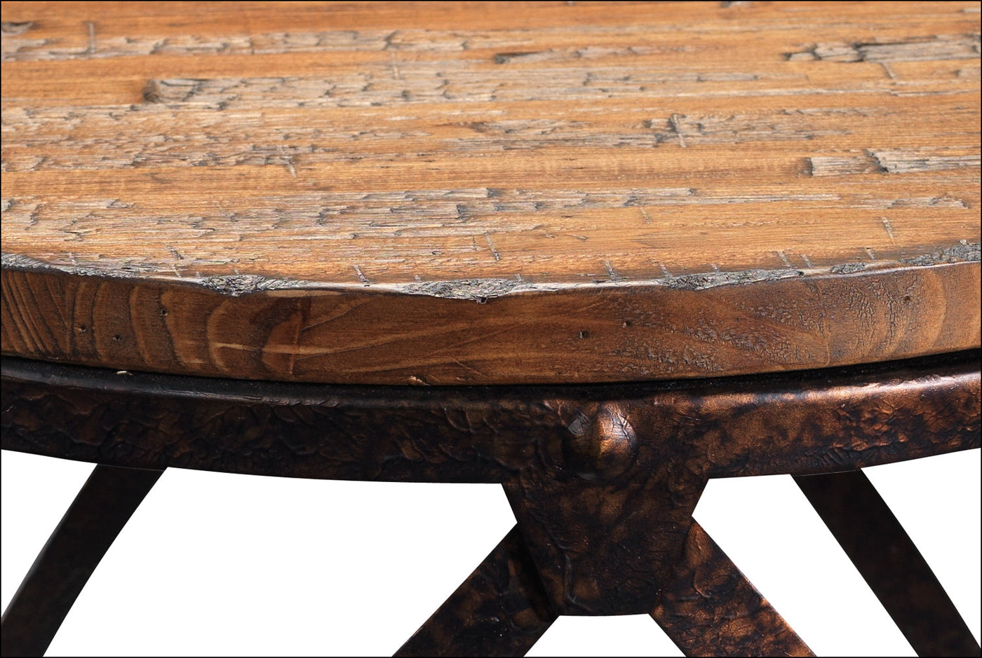 Pinebrook Round End Table - Distressed Natural Pine