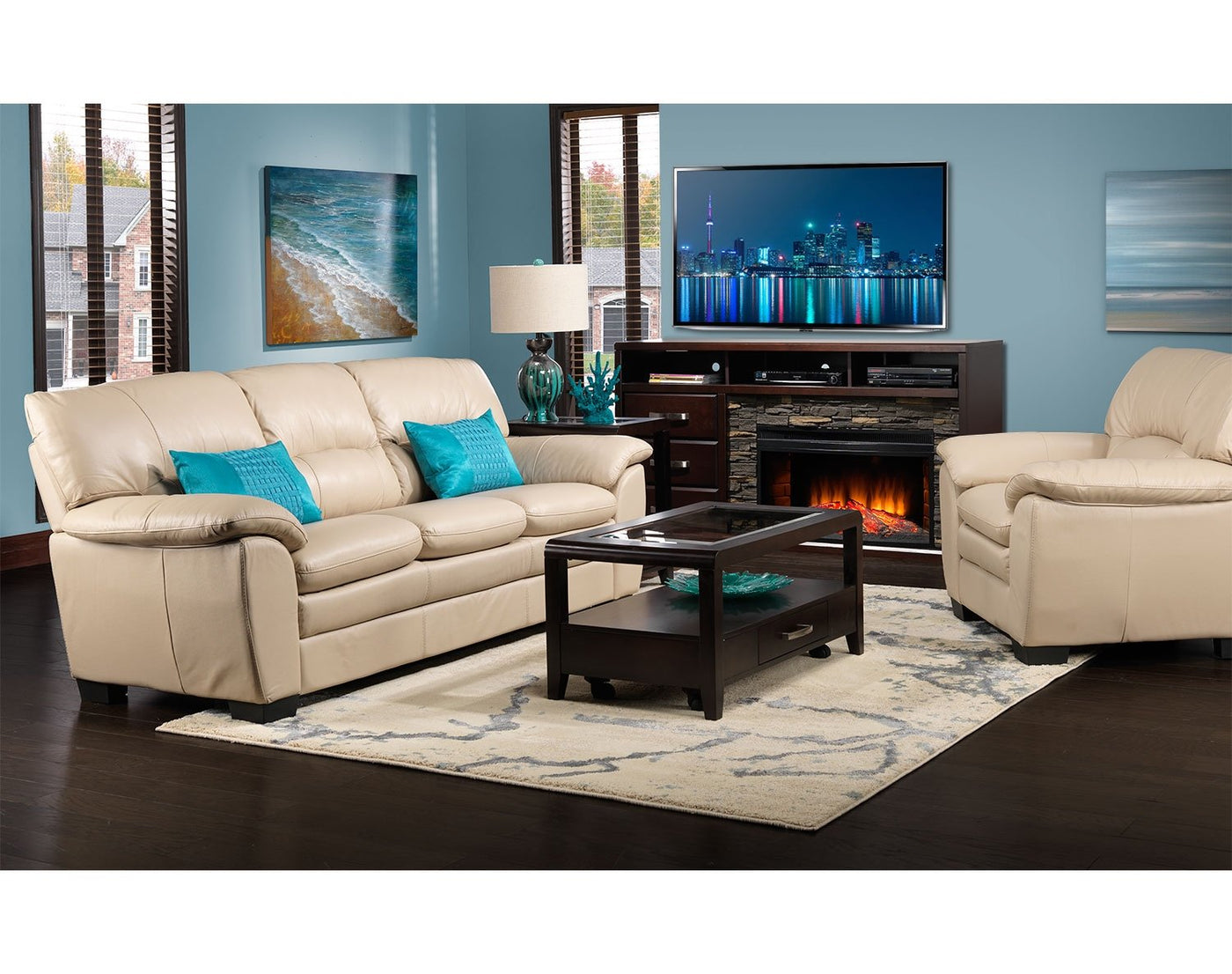 Gamble Fireplace Credenza - Bordeaux