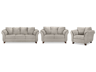 Collier Sofa, Loveseat and Chair Set - Light Grey