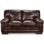 Stampede Leather Loveseat - Coffee
