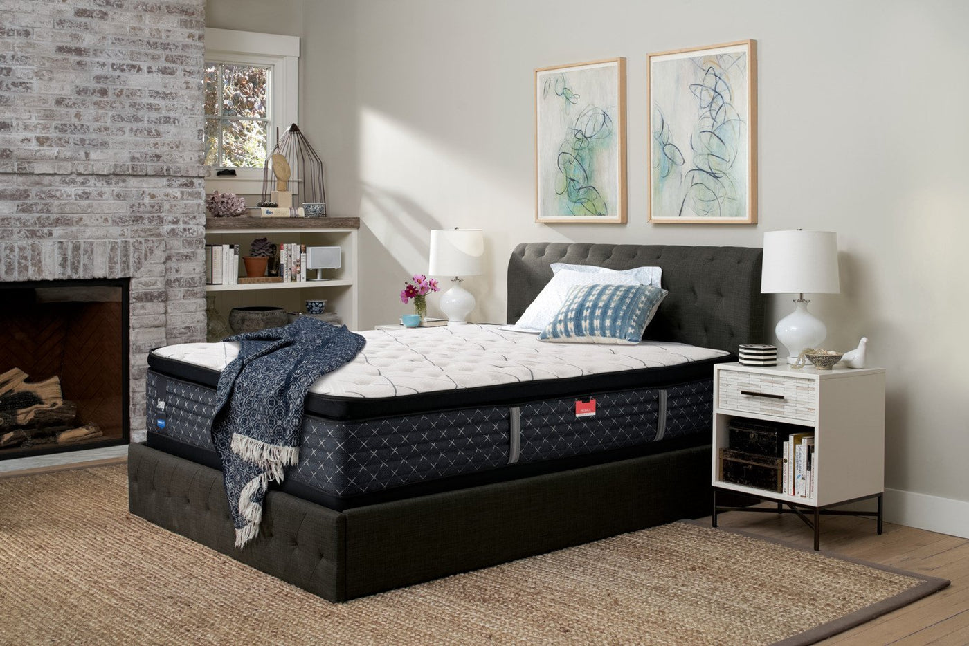 Sealy Pathos Firm King Mattress and Split Boxspring Set