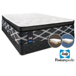 Sealy Mastery Hybrid Plush King Mattress and Split Low-Profile Boxspring Set