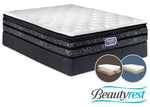 Simmons Beautyrest Ultra Trenton Plush Queen Mattress and Low-Profile Split Boxspring Set
