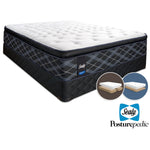 Sealy 6K Cushion Firm King Mattress and Split Low-Profile Boxspring Set