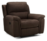 Roarke Reclining Sofa and Recliner Set - Walnut