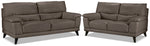 Braylon Leather Sofa and Loveseat Set - African Grey