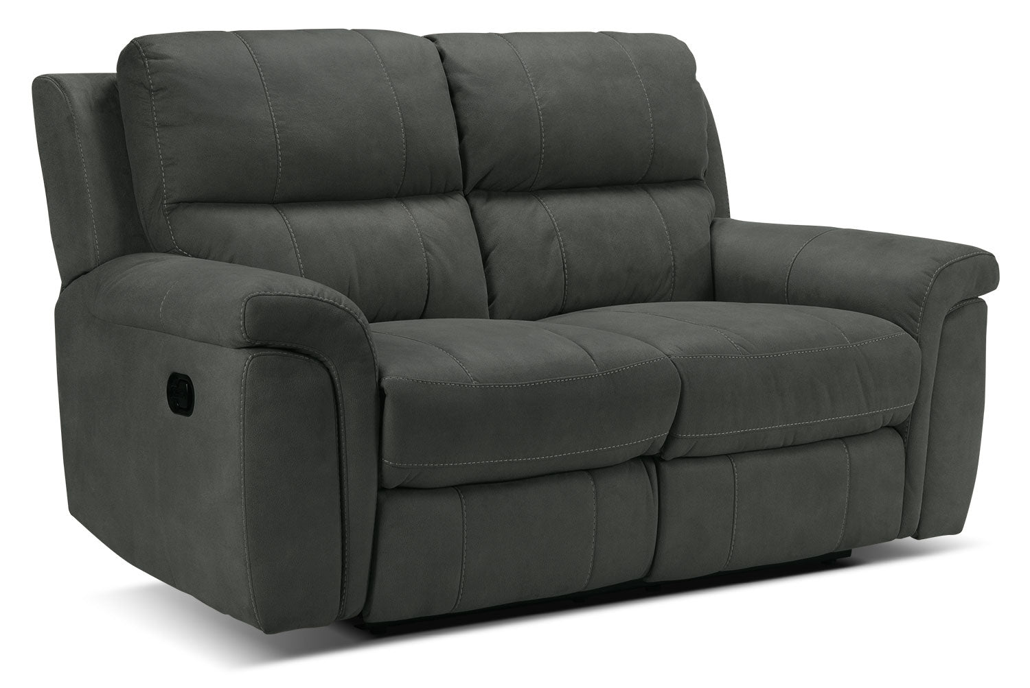 Roarke Reclining Sofa, Reclining Loveseat and Recliner Set - Charcoal
