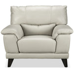 Braylon Leather Chair - Silver Grey