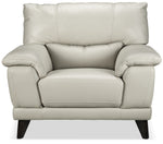 Braylon Leather Chair - Silver Grey