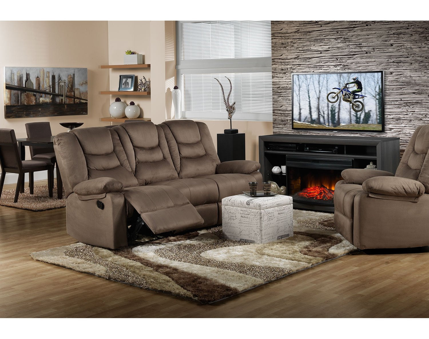 Manor Fireplace TV Stand with Traditional Insert - Grey