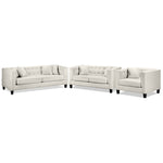 Astin Sofa, Loveseat and Chair and a Half Set - Wheat