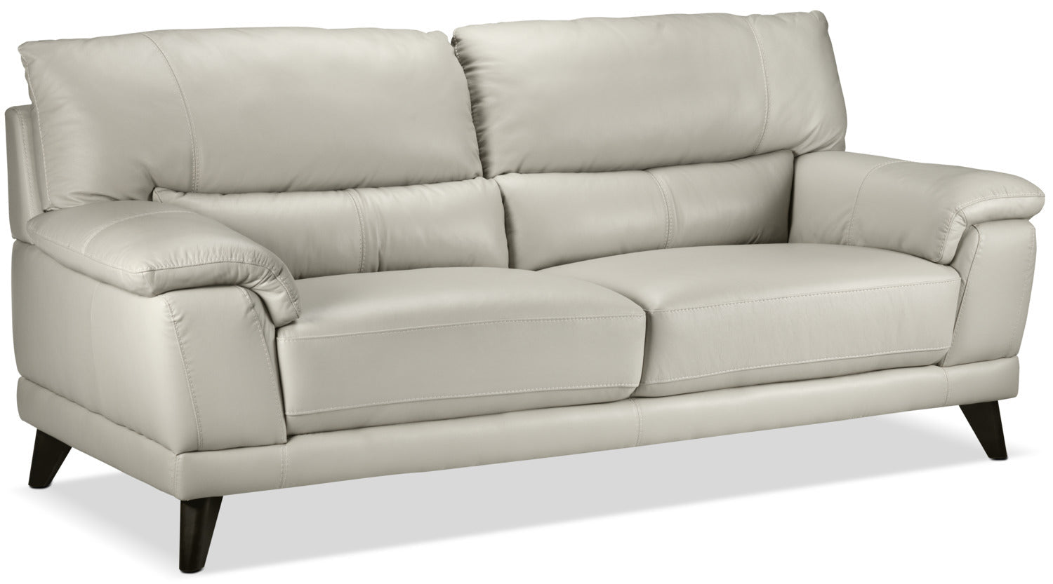 Braylon Leather Sofa, Loveseat and Chair Set - Silver Grey