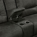 Pasadena 6-Piece Reclining Sectional with Right-Facing Chaise - Dark Grey
