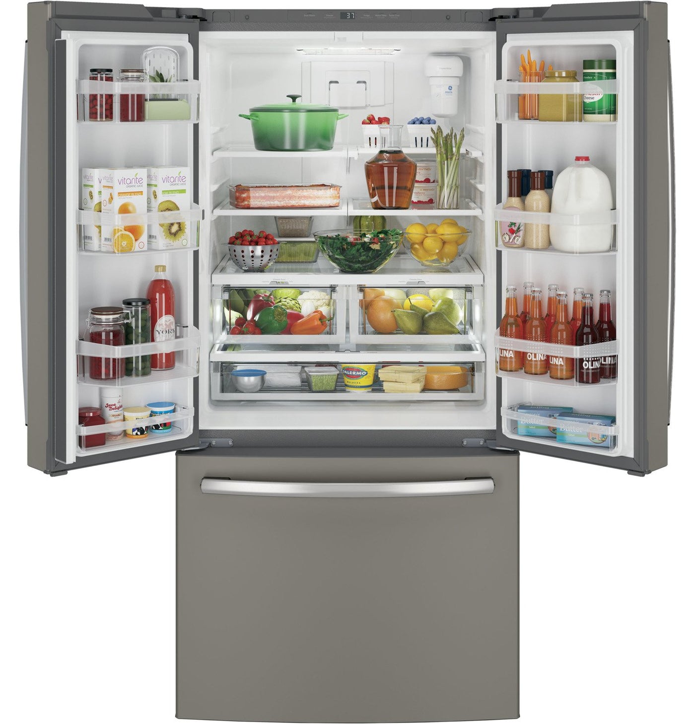 GE Slate Counter-Depth French Door Refrigerator (18.6 Cu. Ft.) - GWE19JMLES