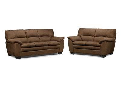 Kelleher Sofa and Loveseat Set - Hazelnut