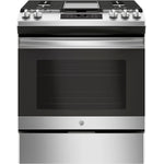 GE Premium Stainless Steel Appearance Slide-In Gas Range (5.4 Cu. Ft.) - JCGSS66SELSS