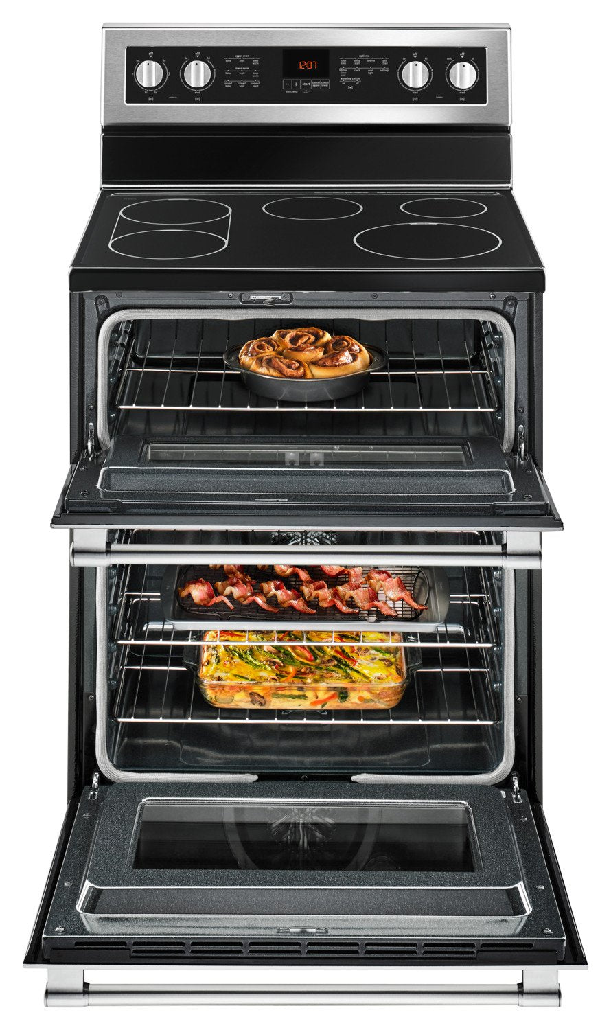 Maytag Stainless Steel Freestanding Electric Double Oven Range (6.7 Cu. Ft.) - YMET8800FZ