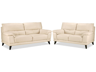 Braylon Sofa and Loveseat Set - Bisque