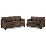 Agnes Sofa and Loveseat Set - Chocolate