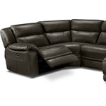 Holton 5-Piece Leather Sectional with Right-Facing Chaise - Charcoal Grey