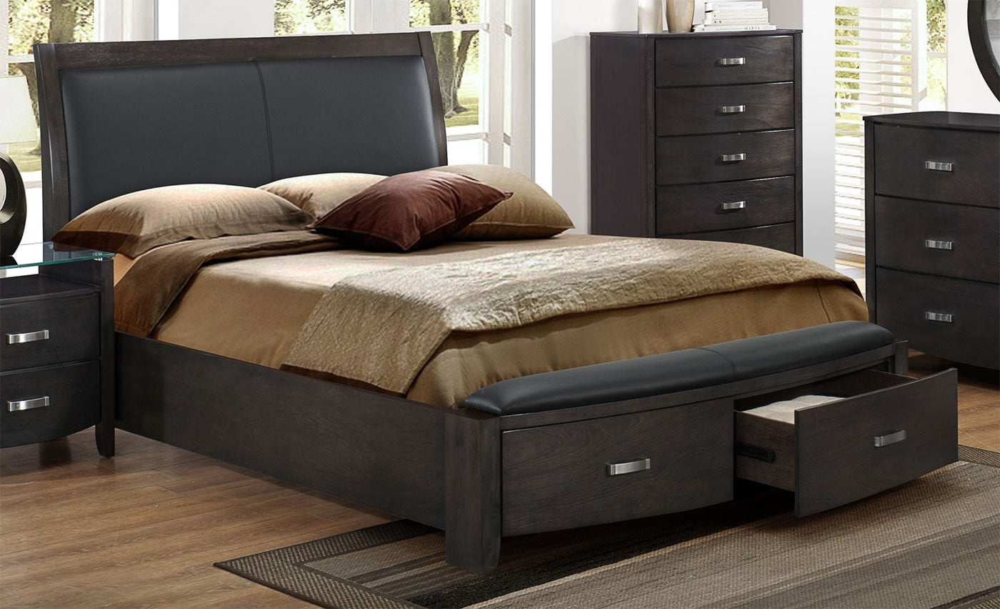Cinema 6-Piece King Storage Bedroom Set - Charcoal