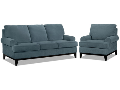 Crizia Sofa and Chair Set - Navy
