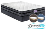 Simmons Beautyrest Ultra Haley Firm Queen Mattress and Split Low-Profile Boxspring Set