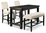 Jackson 4-Piece Counter-Height Dining Set - Dark Grey and Cream