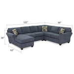 Althea 4-Piece Sectional with Right-Facing Chaise - Navy